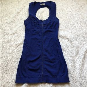 Blue jean zip up dress